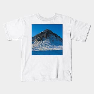 Snowy Buachaille Etive Mor in the Highlands of Scotland Kids T-Shirt